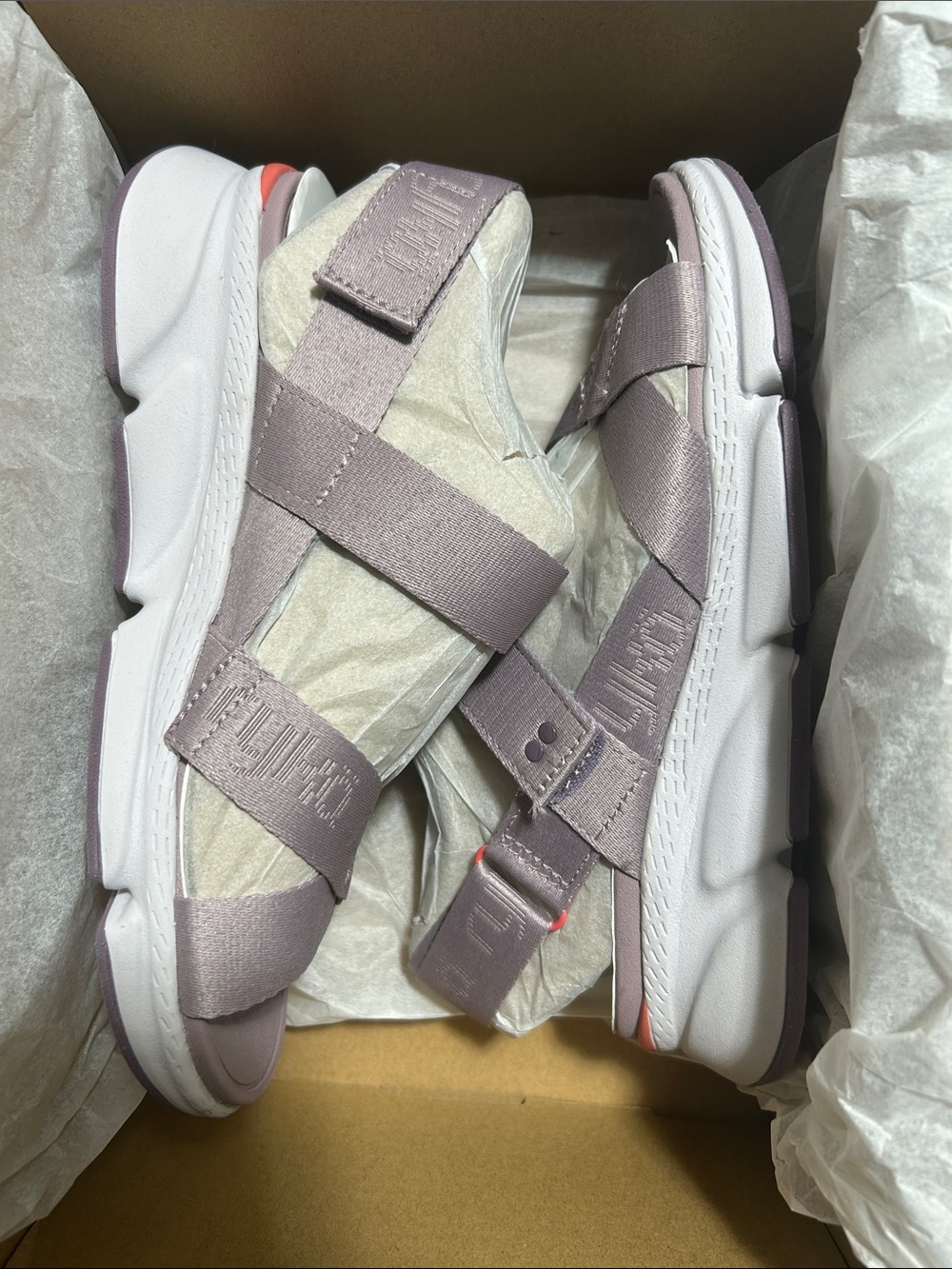 Ryka Lilac Strappy Sport Sandals with White Sole